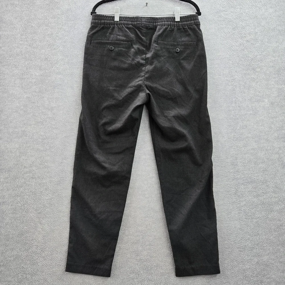 Abercrombie & Fitch Men Pants M Black Pinstripe Jogger Button 26
